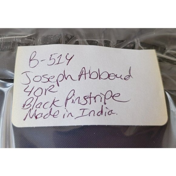 JOSEPH ABBOUD 40R MENS PINSTRIPE SPORT COAT 100% WOOL BLACK TWO-BUTTON B514 - Picture 9 of 9